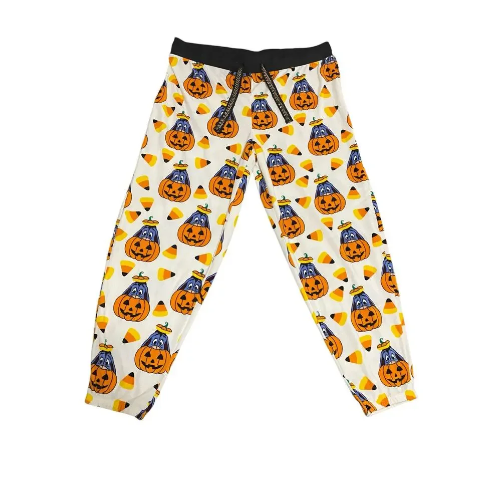 Disney Halloween Lounge Pants Size L White Orange Eeyore Pumpkin Winnie the Pooh - Picture 12 of 16